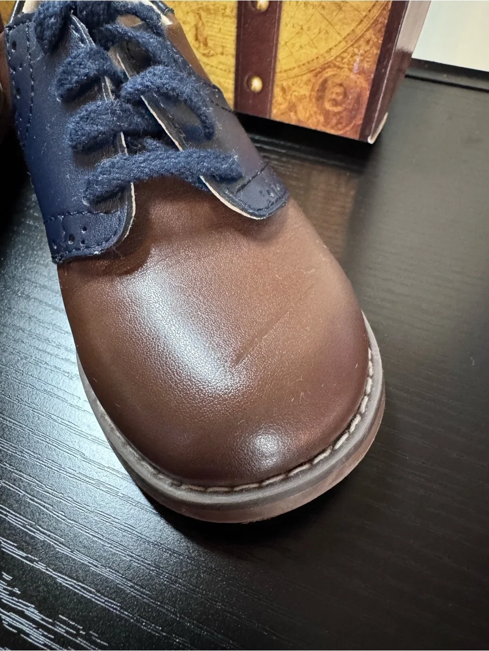 FootMates Brown and Navy Two-Tone Cheer Shoes